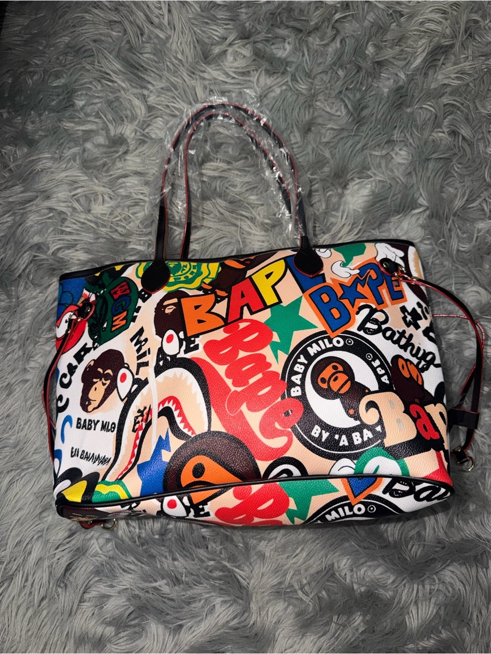 Colorful BAPE Graphic Print Tote Bag - Multicolor